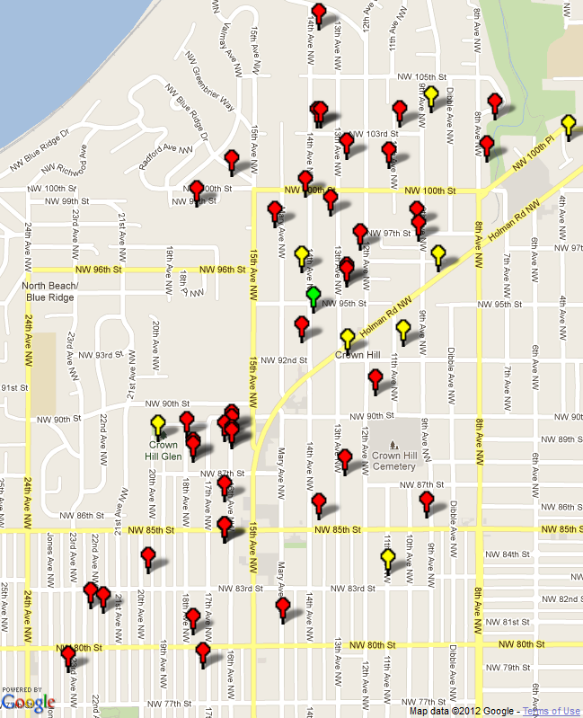 Crown Hill Neighbors Garage Sale Map